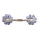 Blue Agapanthus Floral  Ceramic Bridge Handle